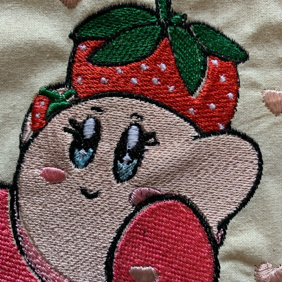 Cute Kirby strawberry theme 6oz tote bag - Picture 5 of 10